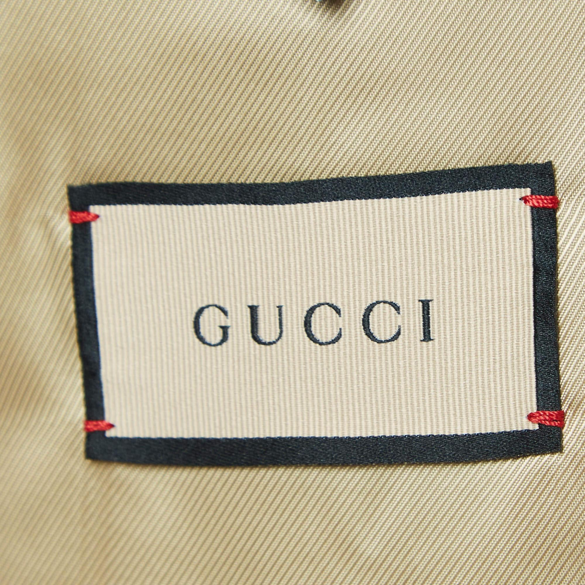 Gucci X Ken Scott Orange/Multicolor Floral Printed Mohair Wool Blazer M In Excellent Condition In Dubai, Al Qouz 2
