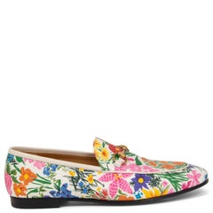 GUCCI x KEN SCOTT white leather FLORAL JORDAAN Loafers Shoes 38