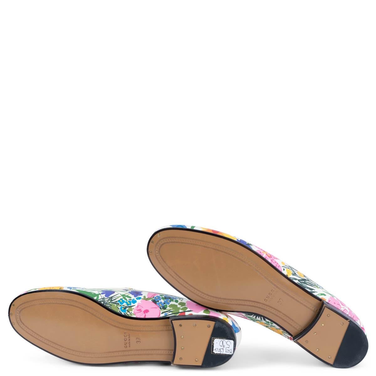GUCCI x KEN SCOTT white & multi FLORAL JORDAAN Loafers Shoes 37 For Sale 1