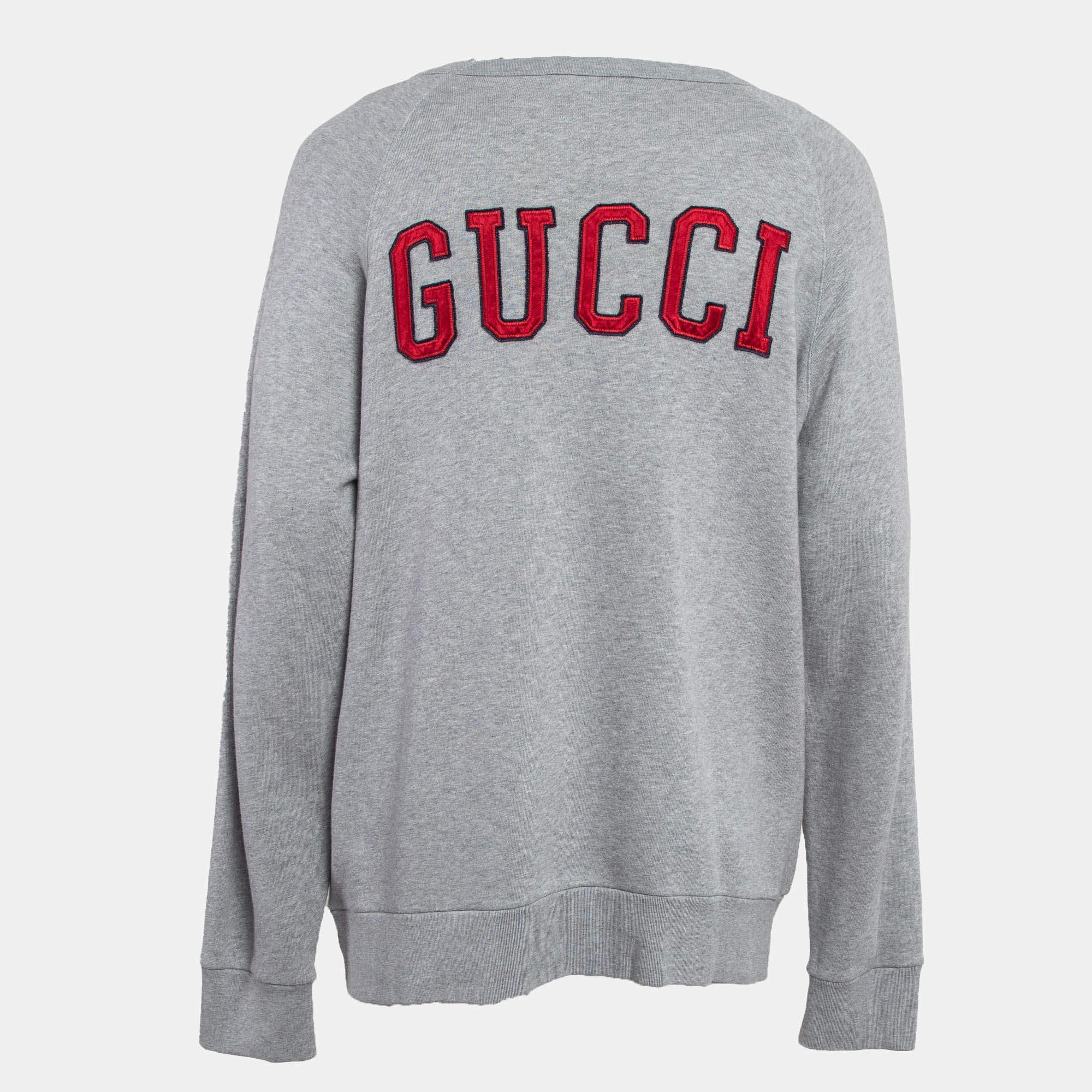 Discover the epitome of cozy chic with this Gucci x LA mens sweatshirt. Crafted for both warmth and style it combines comfort with fashion forward detailing making it your go to choice for casual sophistication.