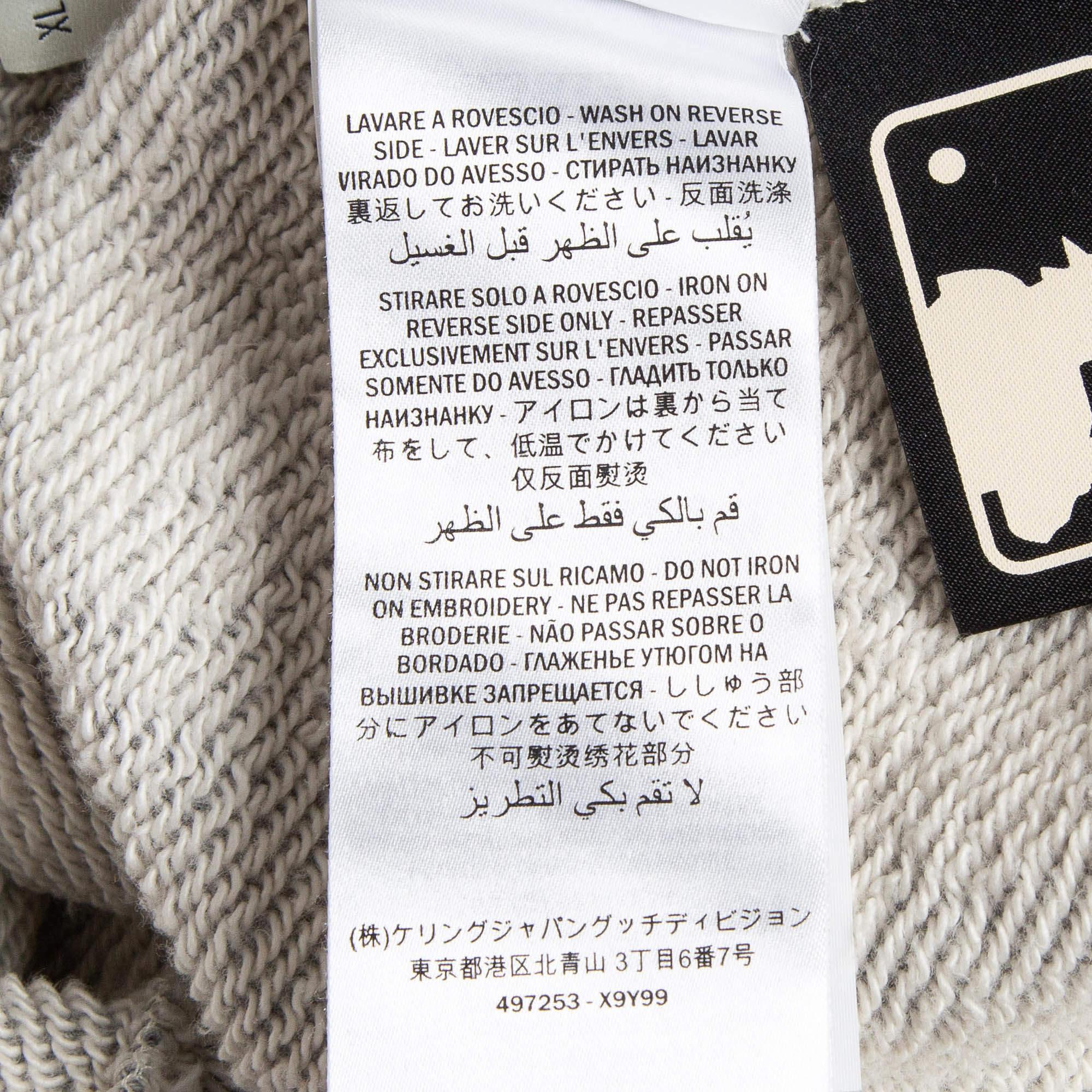Gucci x LA Grey Cotton Knit Patch Detail Sweatshirt XL 1