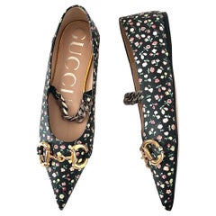 Gucci x Liberty Floral Horsebit Maryjane Pointed Toe Ballet Flats 36.5