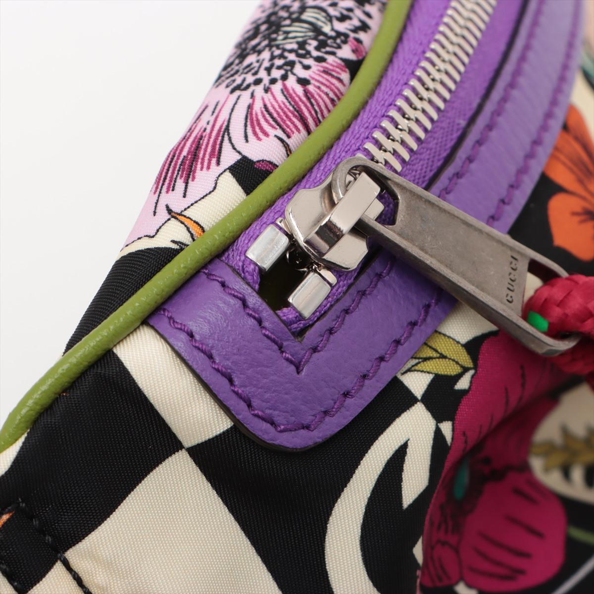 Gucci x North Face Floral Nylon Leather Bumbag Multicolor For Sale 6