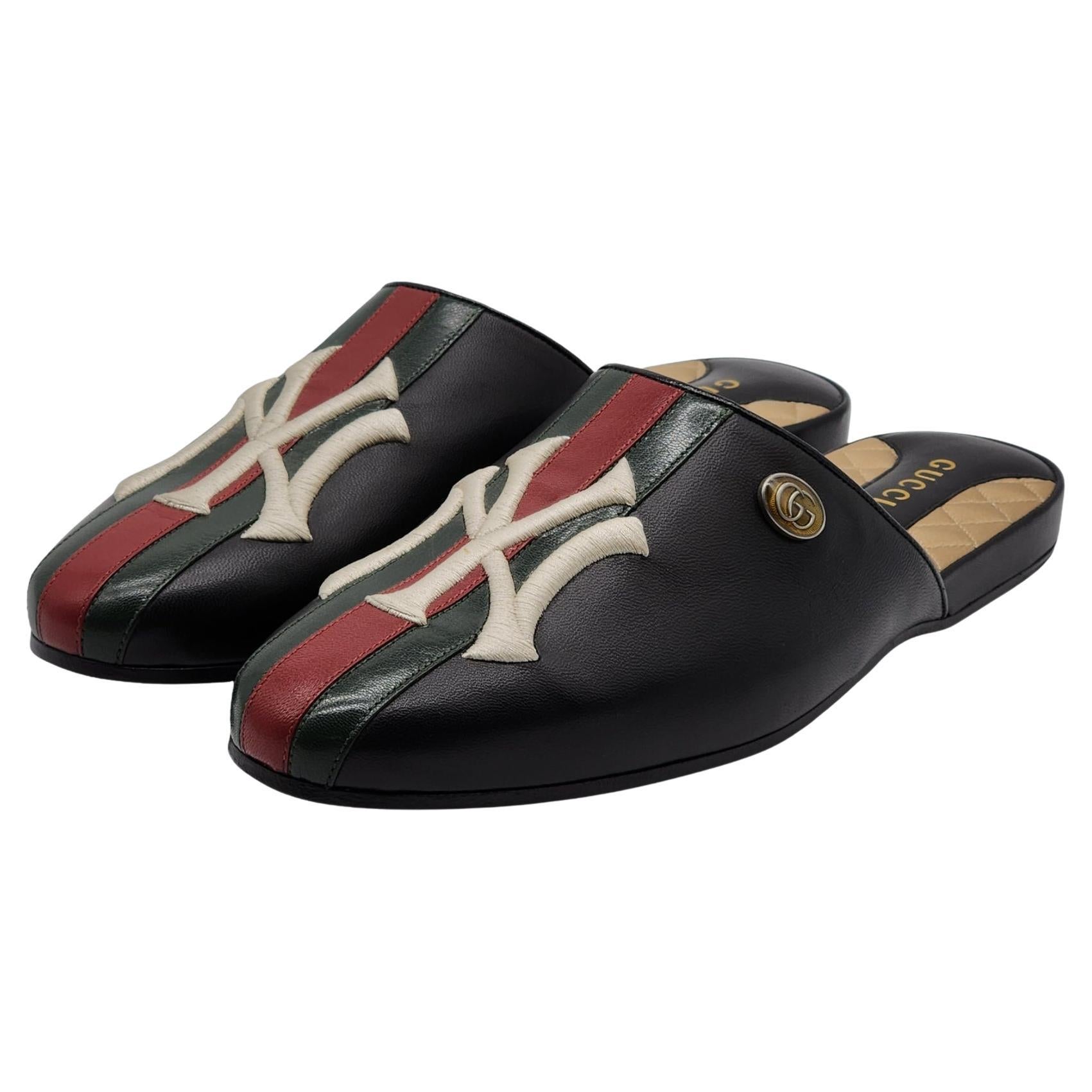 Gucci x NY Yankees Leather Loafers For Sale