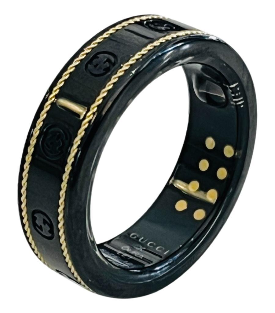 Women's Gucci X Oura GG 18K Gold & Titanium Smart Ring