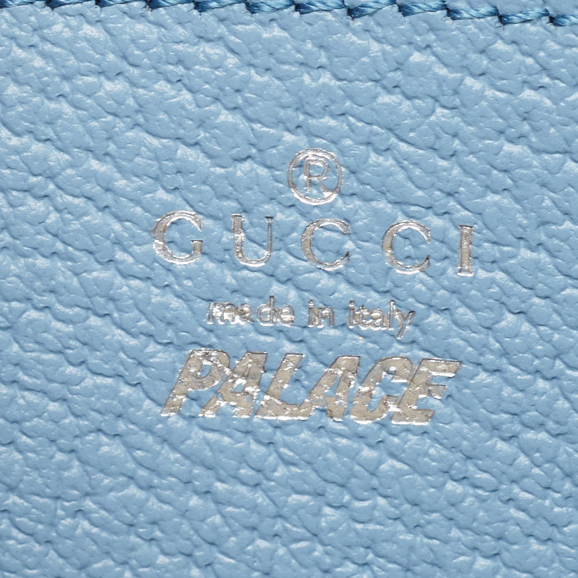 Gucci x Palace Blue GG-P Segeltuch-Minitasche mit halber Halskette im Angebot 3
