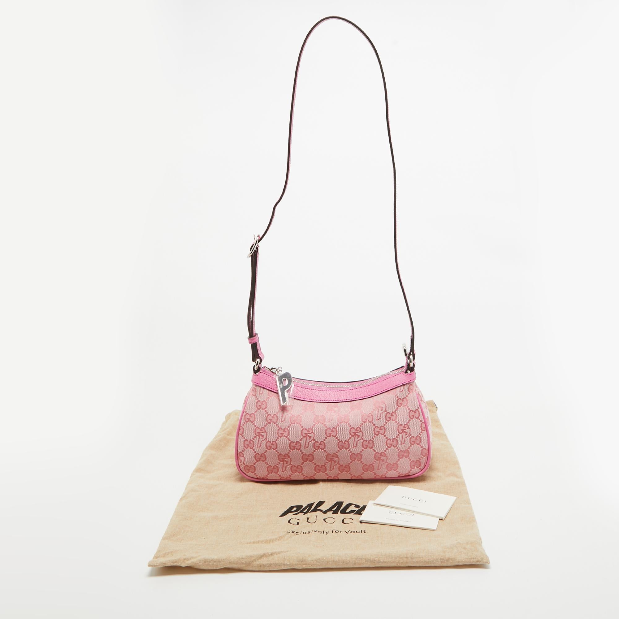 Gucci x Palace Pink GG-P Canvas Half-Moon Mini Bag 6