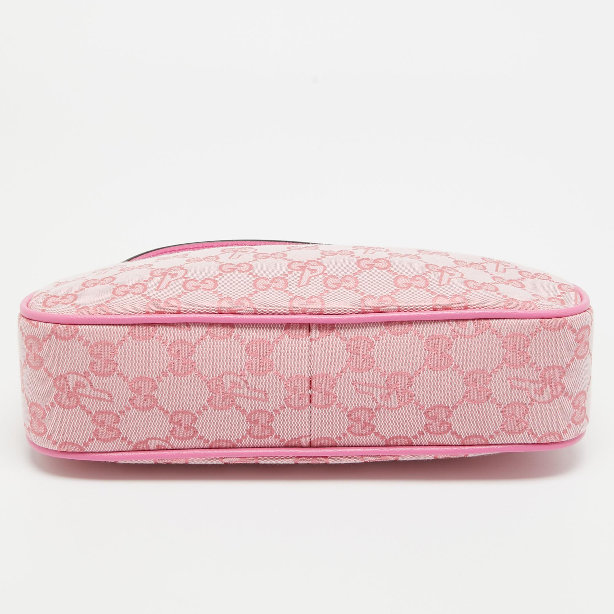 Gucci x Palace Pink GG-P Canvas Half-Moon Mini Bag 2