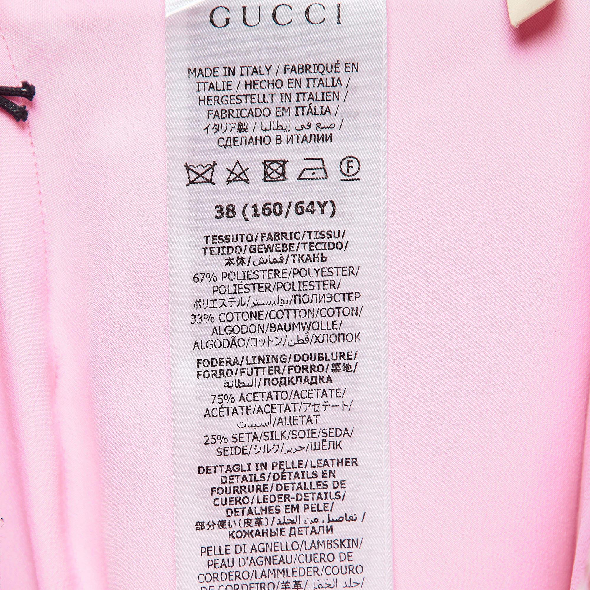 Mini-jupe Gucci X Palace rose avec logo en jacquard S 7