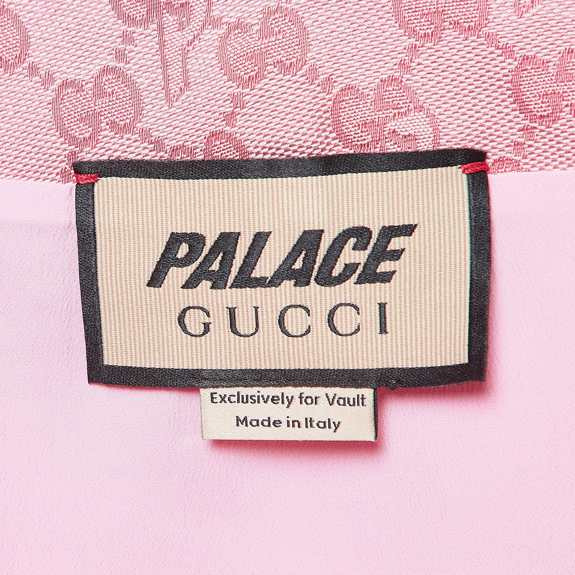  Mini-jupe Gucci X Palace rose avec logo en jacquard S Pour femmes 