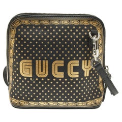 Gucci X Sega Noir/Or Mini sac à main GUCCY Star Dome en cuir