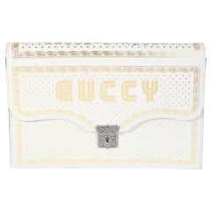 Gucci x Sega Mystic White Star Printed Calfskin GUCCY Portfolio Clutch
