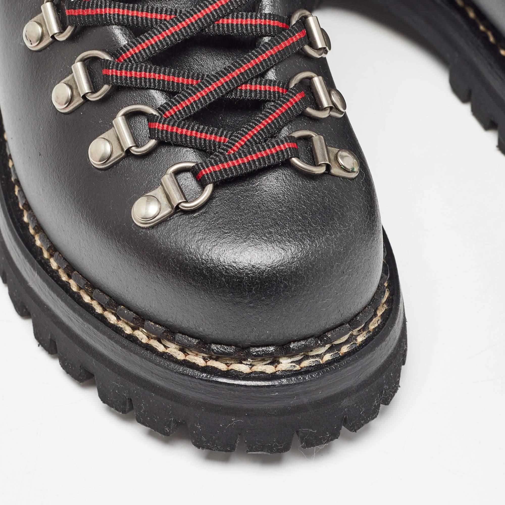 Bottes de randonnée en cuir noir Gucci x The North Face Taille 36 2