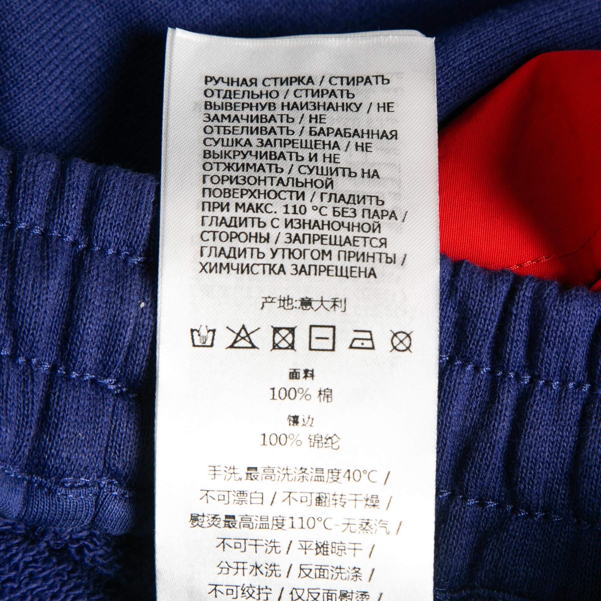 Gucci X The North Face - Pantalon de survêtement bleu en tricot de coton et nylon M en vente 3