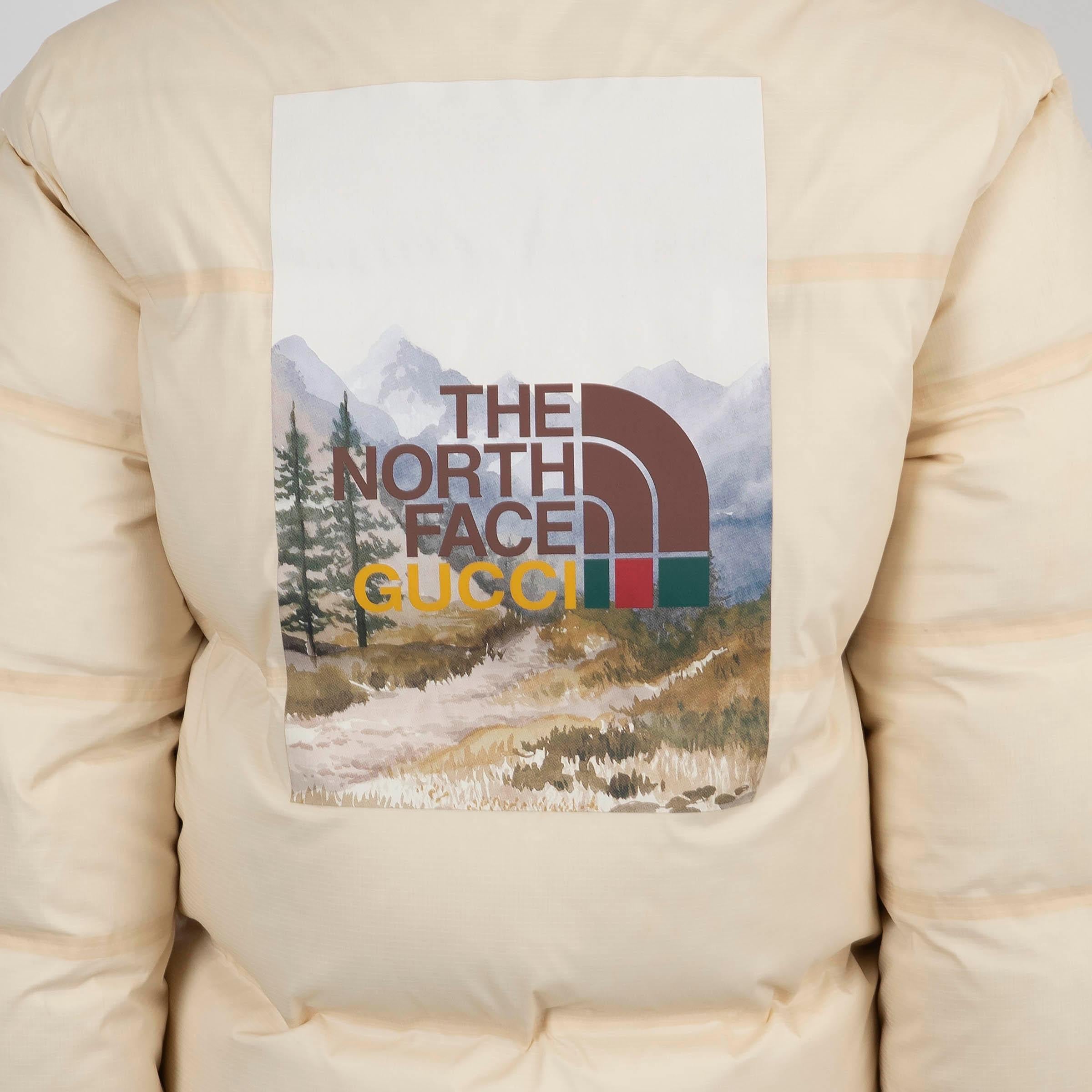 Gucci x THE NORTH FACE - Giacca in nylon crema 2022 CROPPED DOWN PUFFER XXS in vendita 3