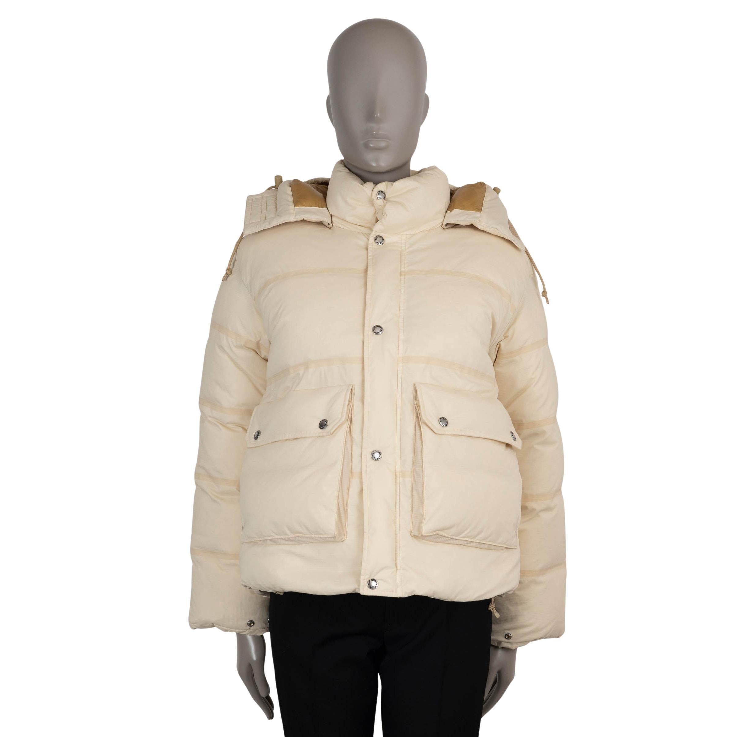 GUCCI x THE NORTH FACE cream nylon 2022 CROPPED DOWN PUFFER Jacket XXS