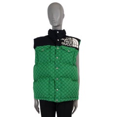 GUCCI x THE NORTH FACE green GG MONOGRAM PUFFER Vest Jacket S