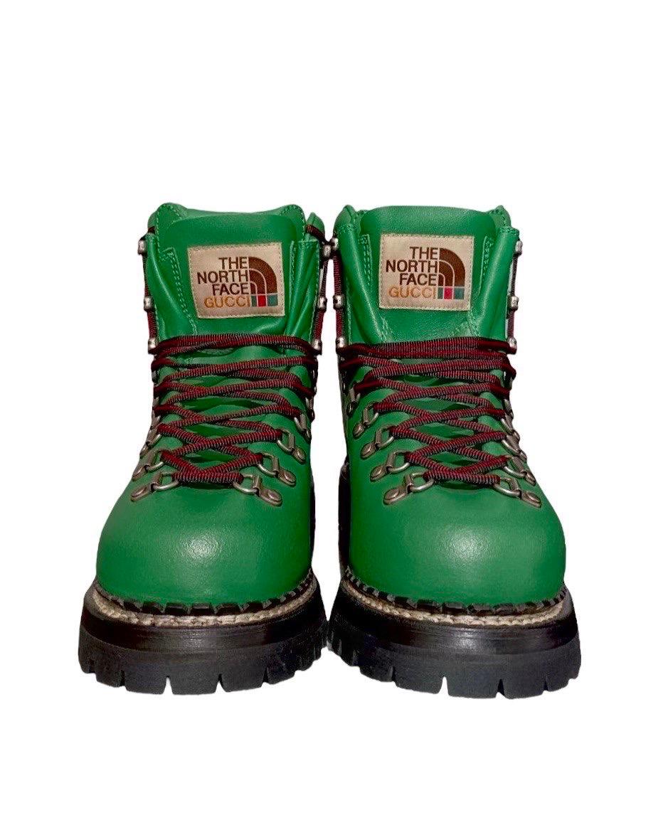 Gucci x The North Face Green Leather Boots In New Condition For Sale In Torre Del Greco, IT