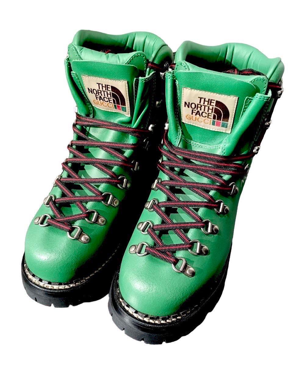 Gucci x The North Face Green Leather Boots For Sale 1
