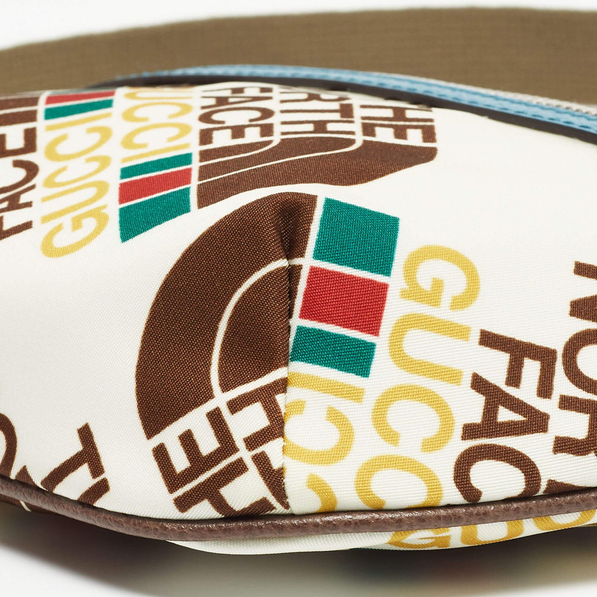 Beige Gucci x The North Face Multicolor Printed Nylon Belt Bag