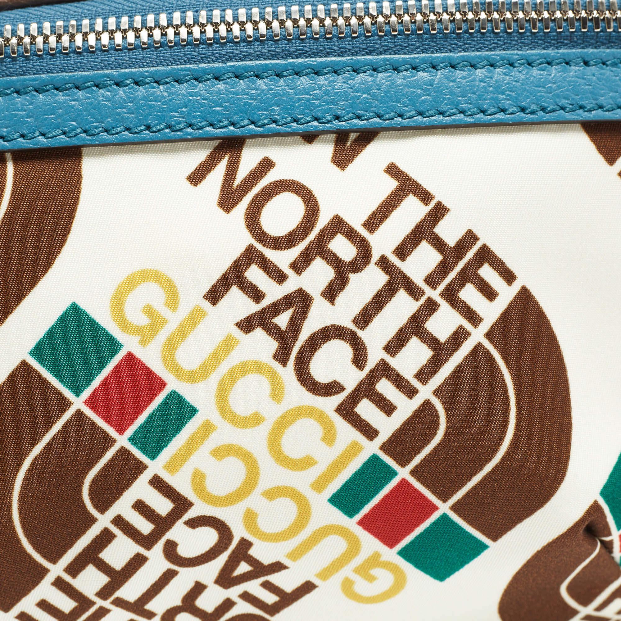 Gucci x The North Face Multicolor Printed Nylon Belt Bag In Good Condition In Dubai, Al Qouz 2