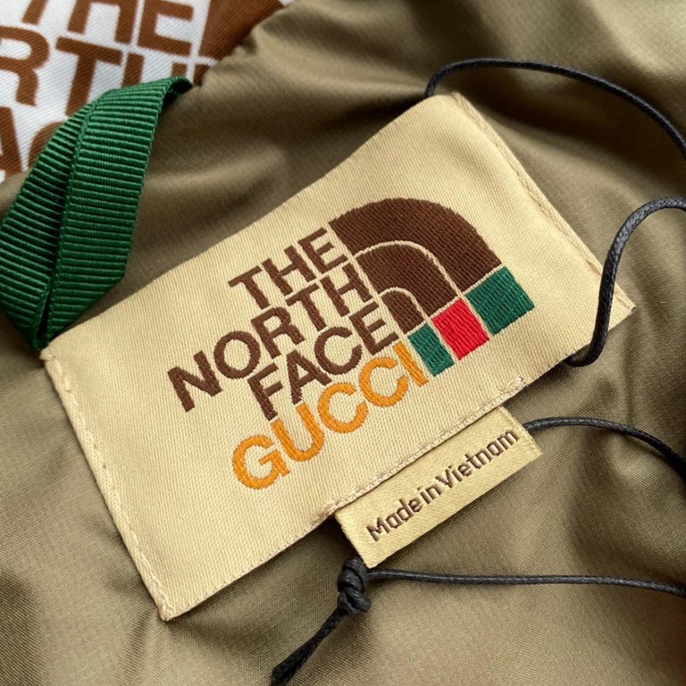 Gucci X The North Face Down Vest in Green