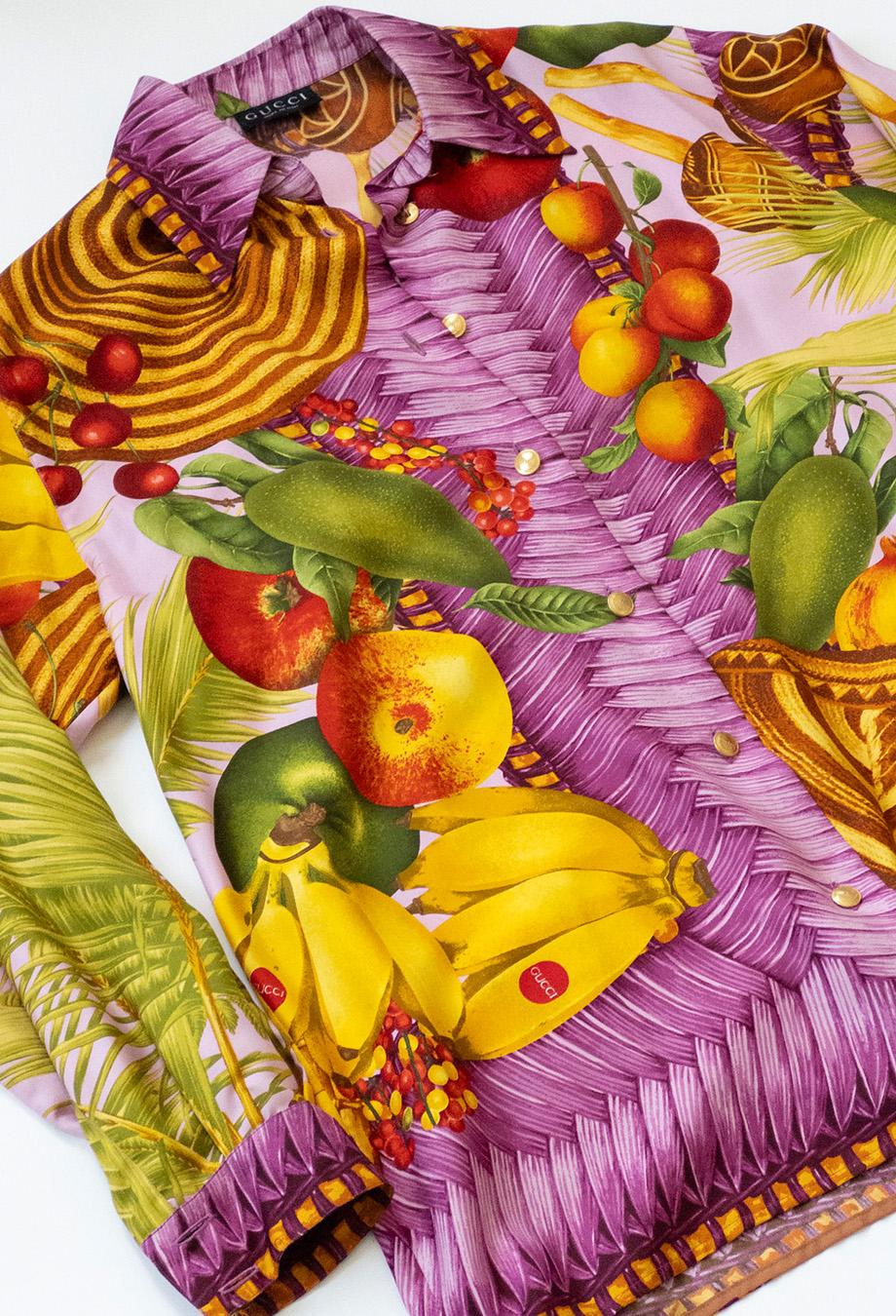Gucci x Tom Ford 1994 Camicia Vintage alla Frutta In condizioni buone a Melbourne, VIC