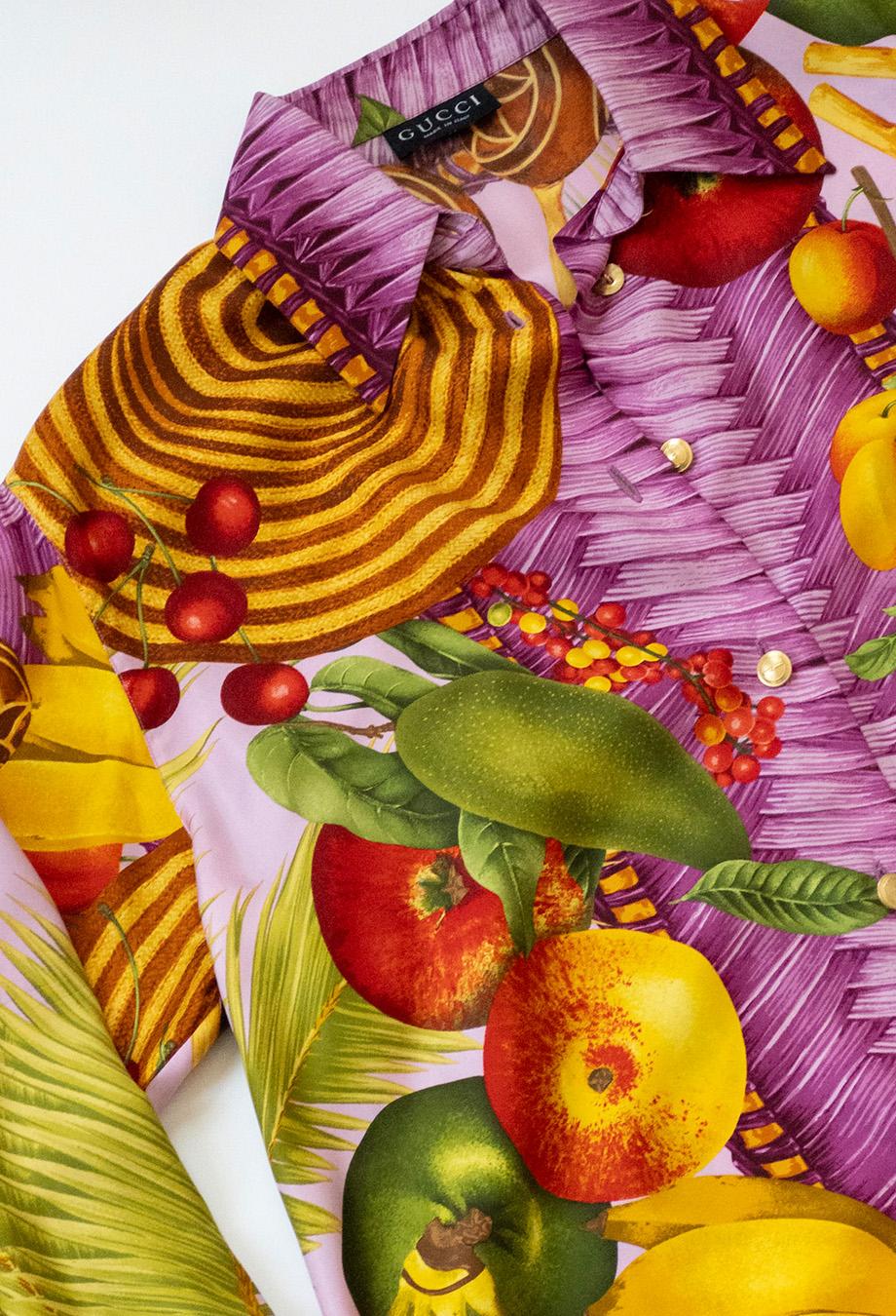 da uomo o donna Gucci x Tom Ford 1994 Camicia Vintage alla Frutta