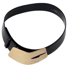 Gucci x Tom Ford 1996 Runway Kate Moss G Belt in Black & Gold