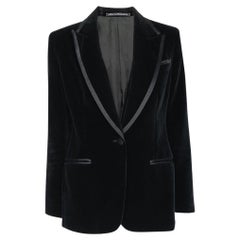 Gucci x Tom Ford 1996 RUNWAY Blazer de esmoquin de terciopelo en negro Gwyneth Paltrow