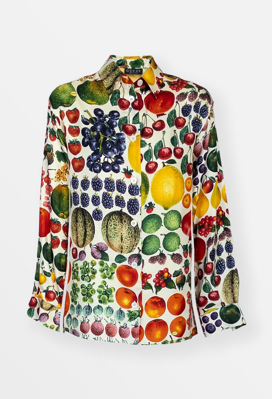 Beige Gucci x Tom Ford 1996 Vintage Fruit Shirt