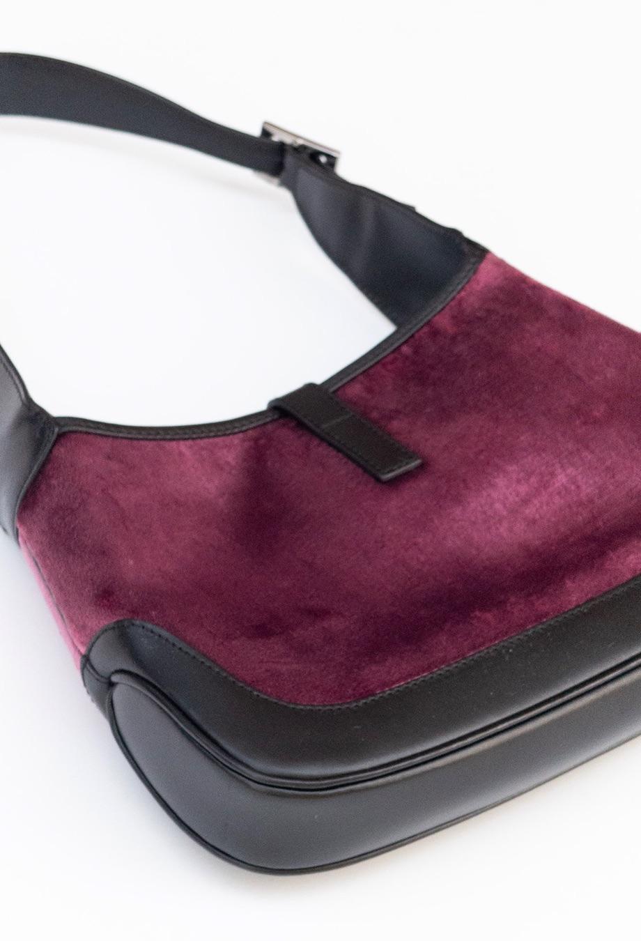 Gucci x Tom Ford 1999 AD Campaign Pink Velvet Vintage Jackie Bag For Sale 5