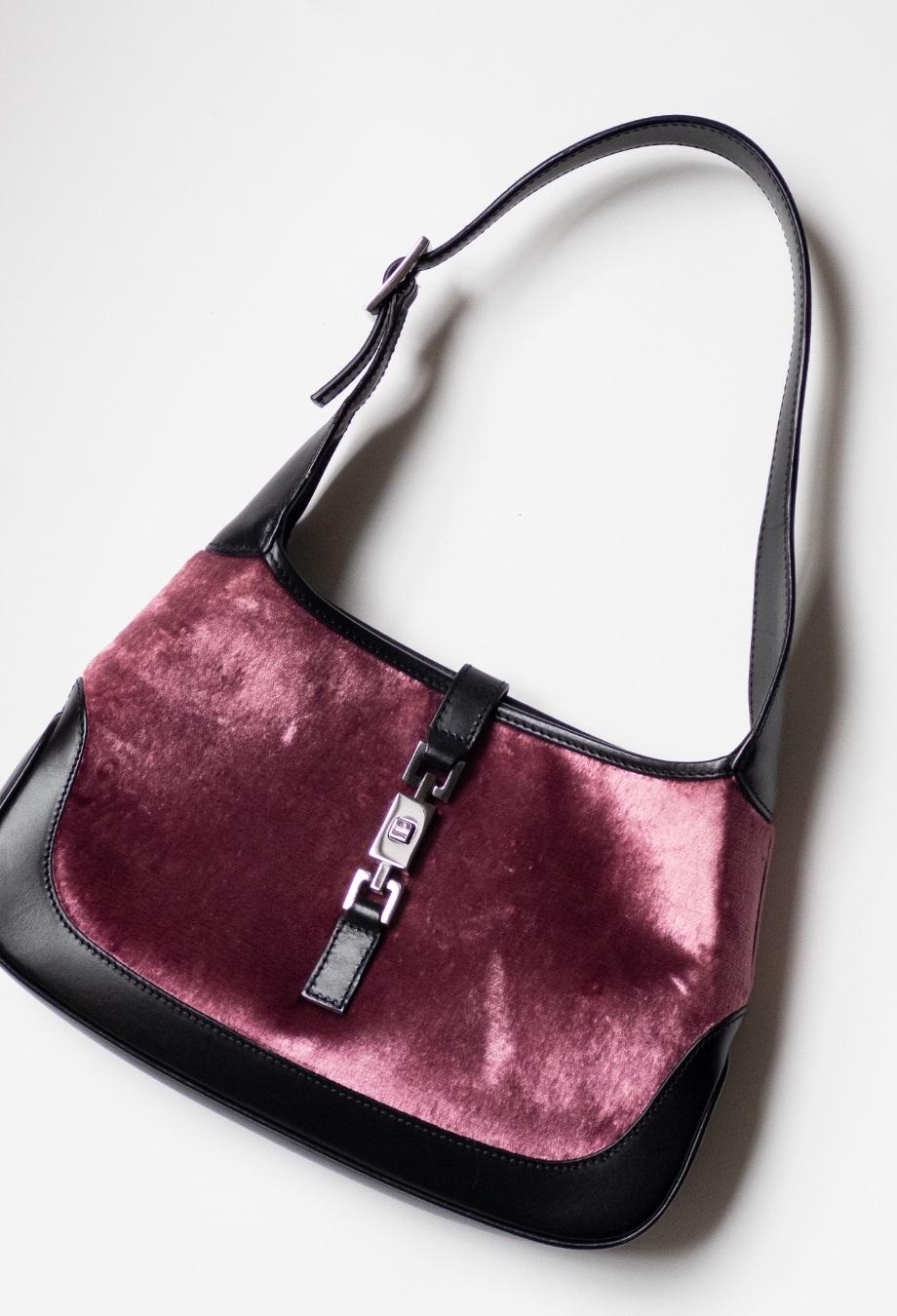 Gucci x Tom Ford 1999 AD Campaign Pink Velvet Vintage Jackie Bag In Good Condition For Sale In Melbourne, VIC