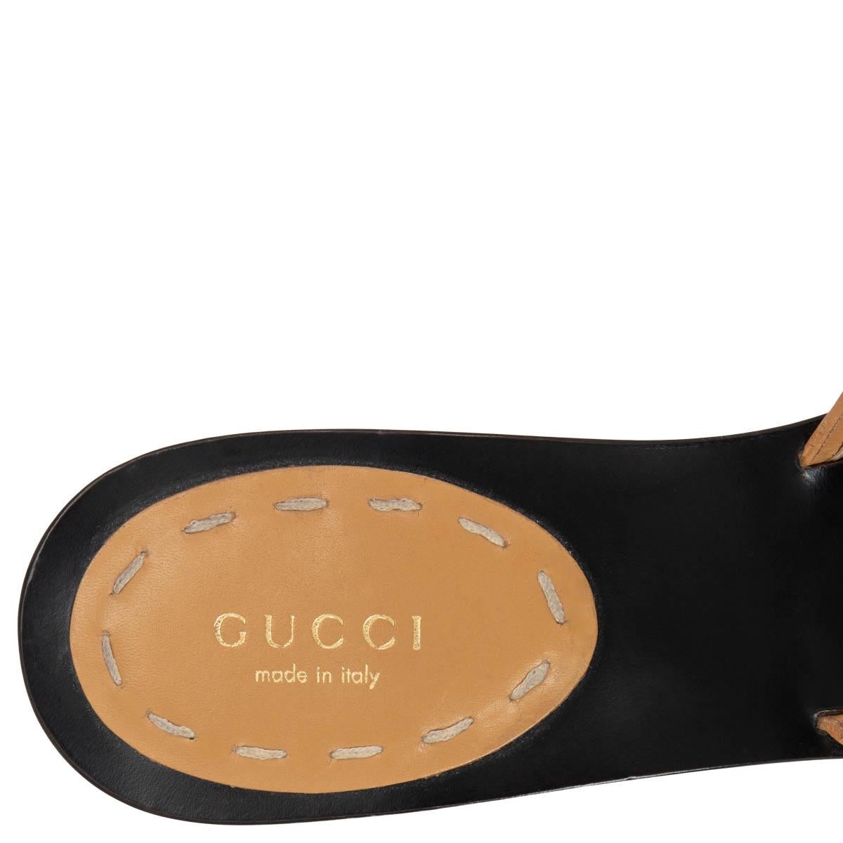Beige GUCCI x TOM FORD beige leather BAMBOO HEEL Mules Sandals Shoes 40