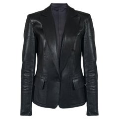 Veste de blazer en cuir noir Gucci x Tom Ford Sz XS