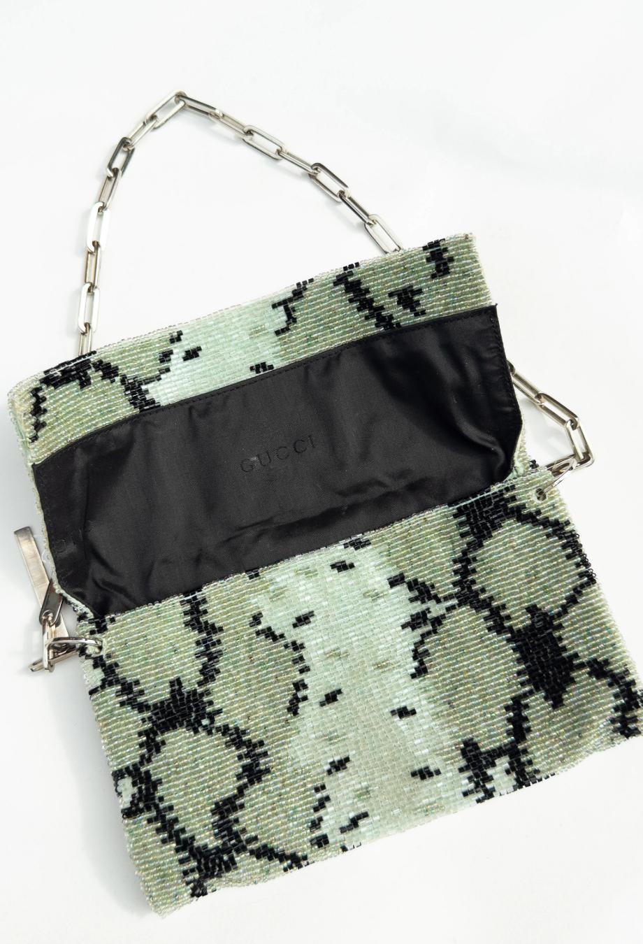 Gucci x Tom Ford Era Campaign S/S 2000 Beaded Snake Bag in vendita 1