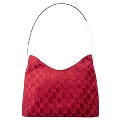Vintage Gucci x Tom Ford F/W 1997 AD CAMPAIGN Red GG Velvet "The Nanny" Bag