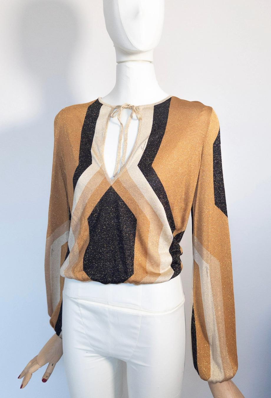 Gucci x Tom Ford A/I 2000 RUNWAY Lurex Top Lame Sz IT40 In condizioni buone in vendita a Melbourne, VIC