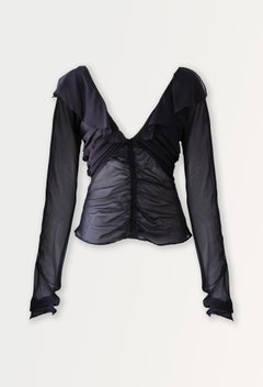 Gucci x Tom Ford F/W 2003 Bluse mit gerafftem Seidentop