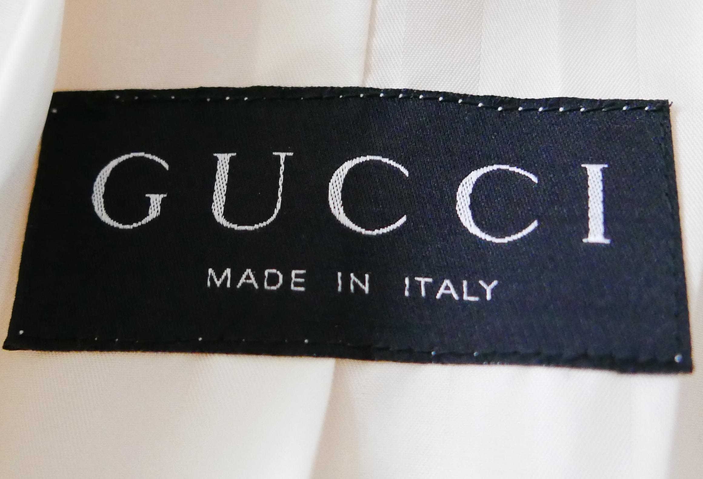 Abrigo de piel sintética blanca Gucci x Tom Ford Otoño 1995 en venta 1
