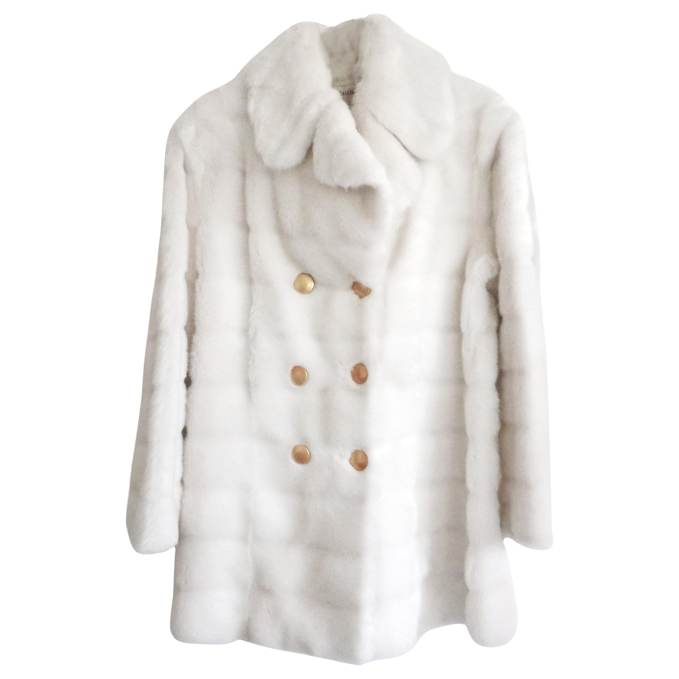 Gucci x Tom Ford Fall 1995 White Faux Fur Coat For Sale