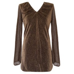 Gucci x Tom Ford Fall 2000 RUNWAY Gold Lame MINI Dress