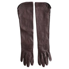 Gucci x Tom Ford Fall 2003 Brown Leather Opera Gloves, Size 7.5, New