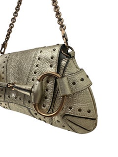 Gucci x Tom Ford - Mini sac à poignée en cuir doré avec mors de cheval