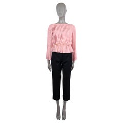 GUCCI x TOM FORD pink silk PLEATED BELTED Blouse Shirt 40 S