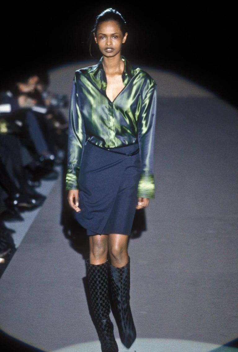 Gucci x Tom Ford Runway F/W 1997 Wrap Brown Skirt Bella Hadid Sz IT42 For Sale 5