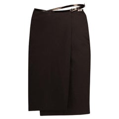 Gucci x Tom Ford Runway F/W 1997 Wrap Brown Skirt Bella Hadid Sz IT42