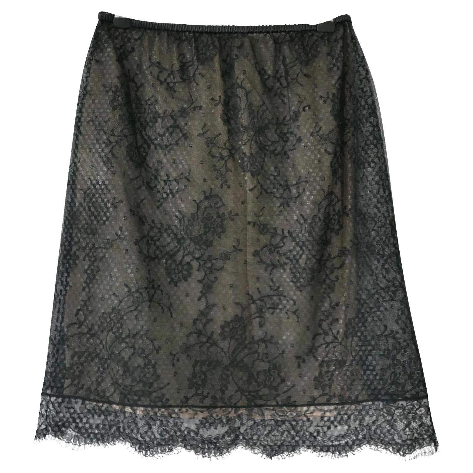 Gucci x Tom Ford Spring 1999 Black Lace Skirt For Sale
