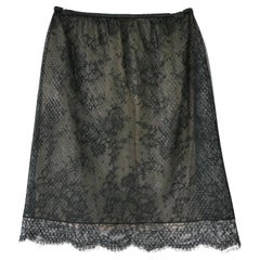 Gucci x Tom Ford Spring 1999 Black Lace Skirt