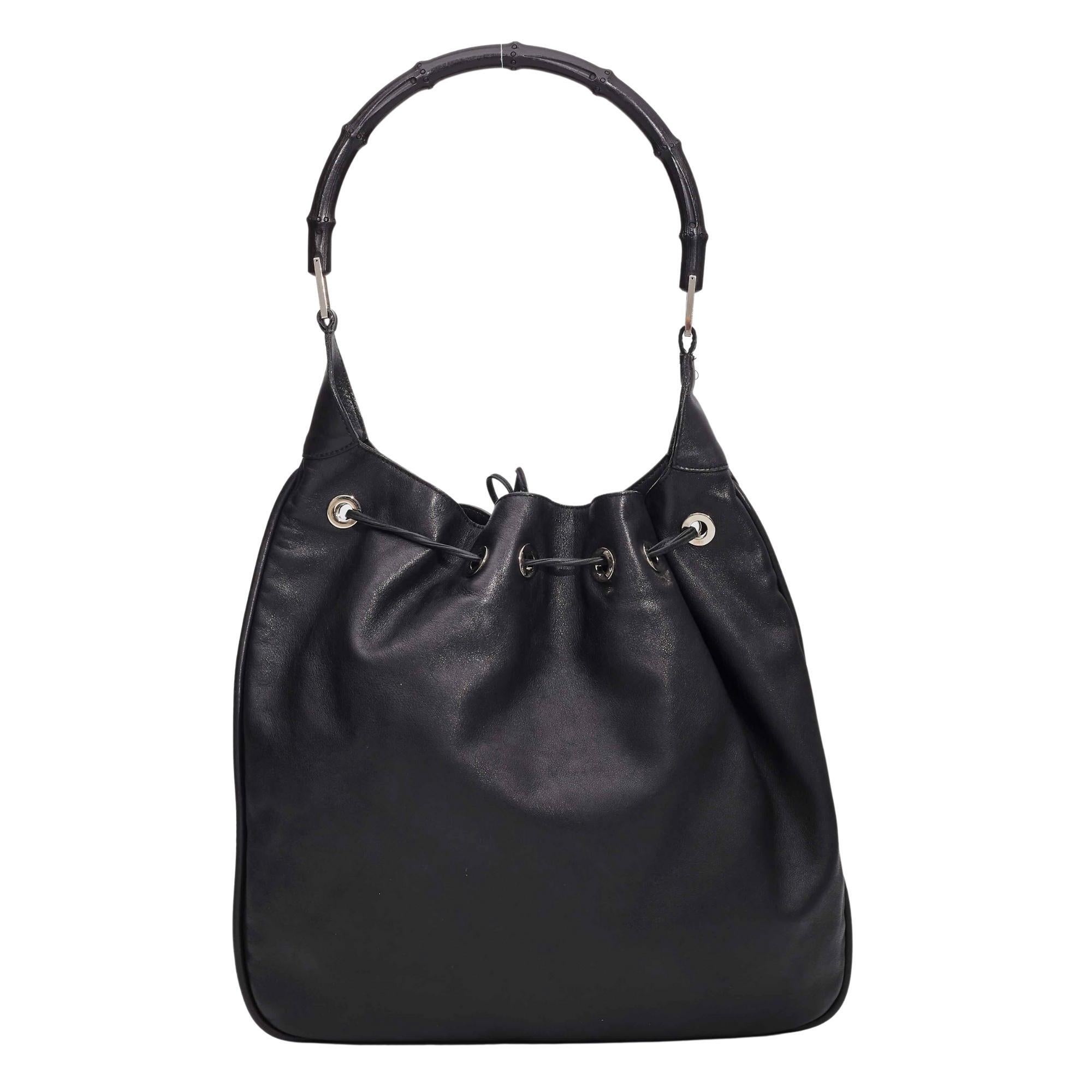 Gucci X Tom Ford Vintage Bamboo Drawstring Shoulder Bag at 1stDibs
